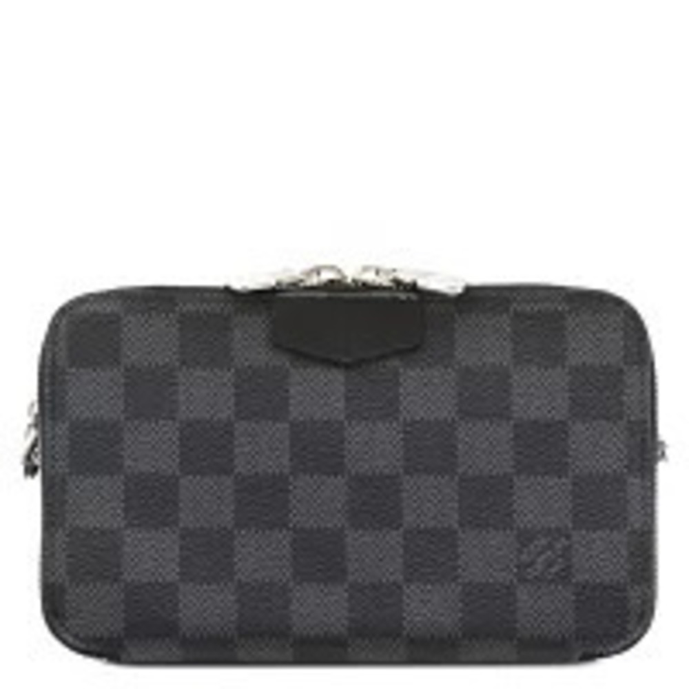 Louis Vuitton Alpha Wearable Wallet Shoulder Bag Leather Monogram Eclipse Black